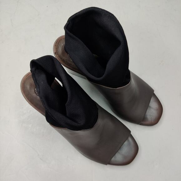 COCLICO Anthropologie 'Daus' Gray/Black Open Toe Heeled Ankle Boot Size 36.5 - Picture 4 of 10